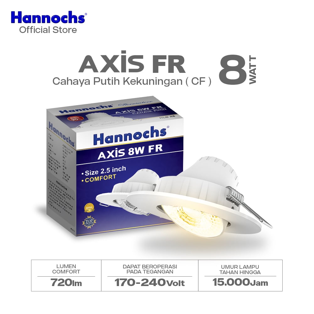 Hannochs Lampu Downlight LED Axis 8W FR Cahaya Comfort - Spotlight