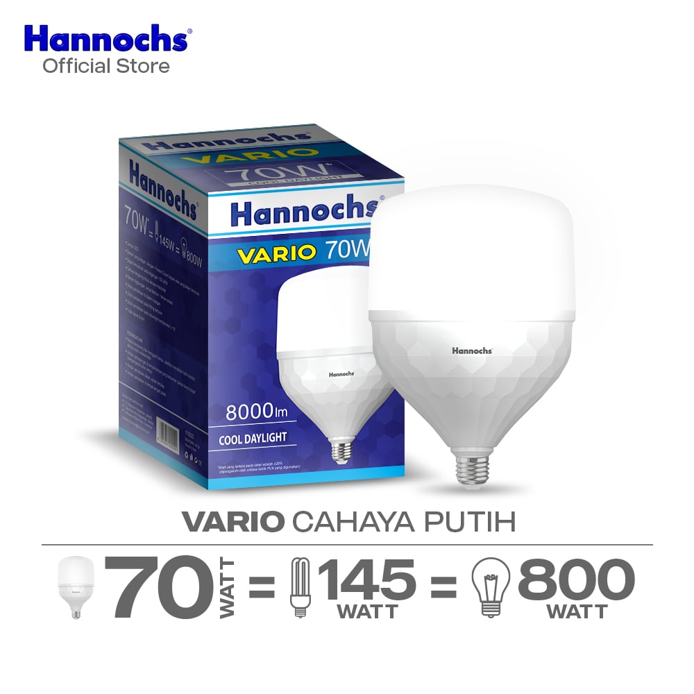 Hannochs Lampu Bohlam LED Vario 70W Cahaya Putih