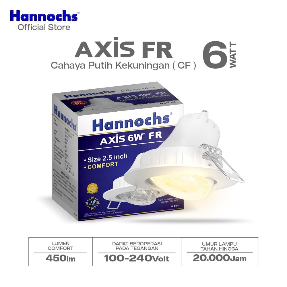 Hannochs Lampu Downlight LED Axis 6W FR Cahaya Comfort - Spotlight