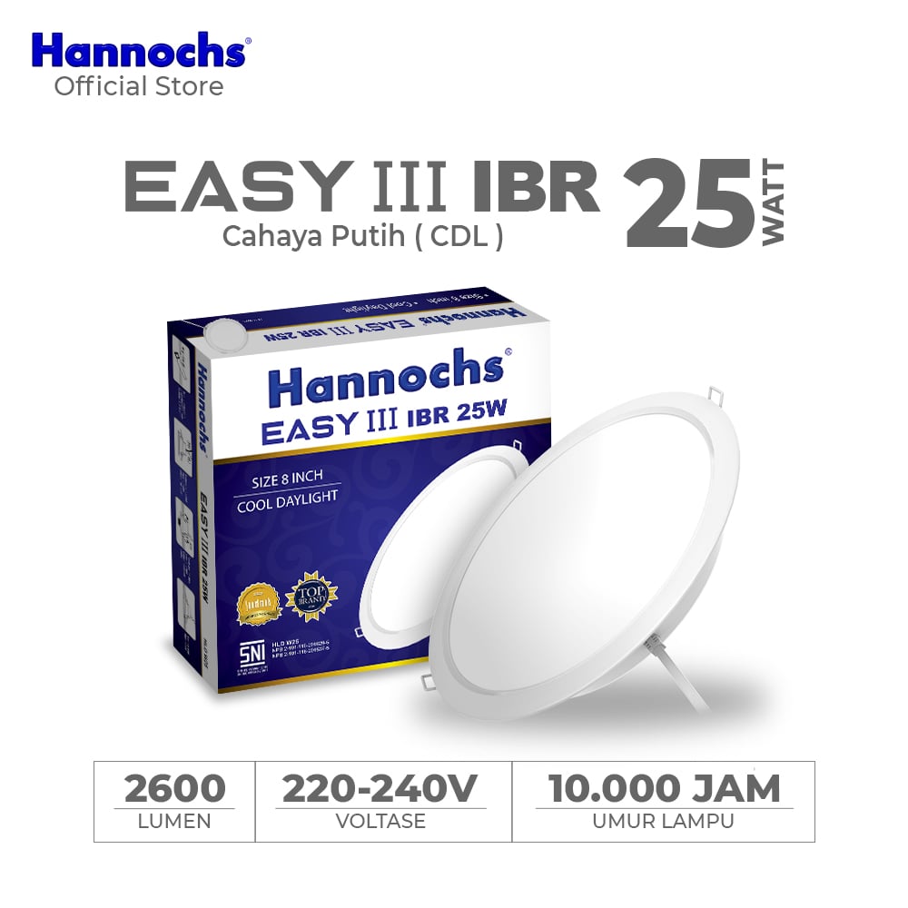 Hannochs Lampu Downlight LED EASY III 25W IBR Cahaya Putih INBOW