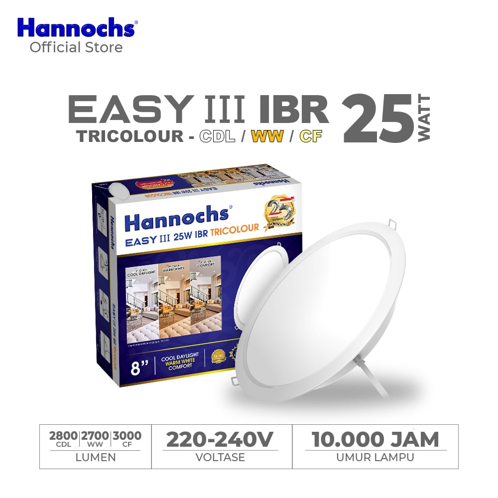 Hannochs Lampu Downlight LED EASY III 25W IBR Tricolour INBOW