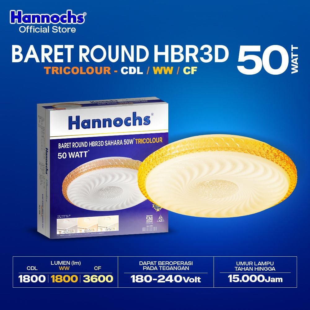 Hannochs Lampu Downlight LED Baret Round HBR3D Sahara 50W Tricolour