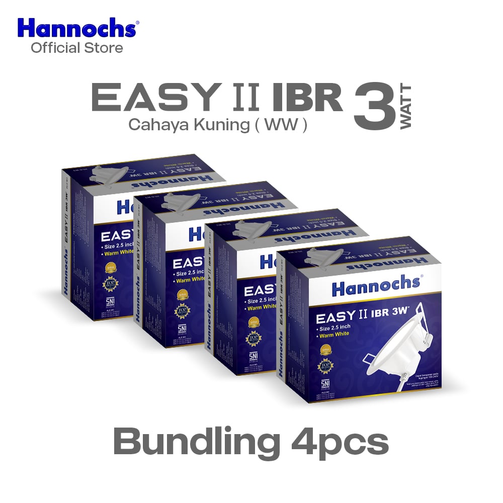 Hannochs Lampu Downlight LED EASY II 3W IBR INBOW isi 4pcs