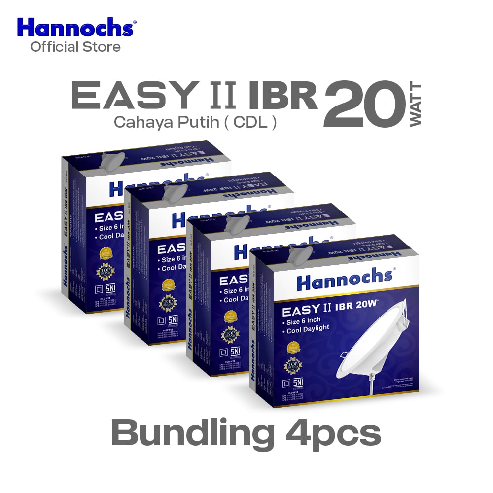 Hannochs Lampu Downlight LED EASY II 20W IBR isi 4pcs Cahaya Putih