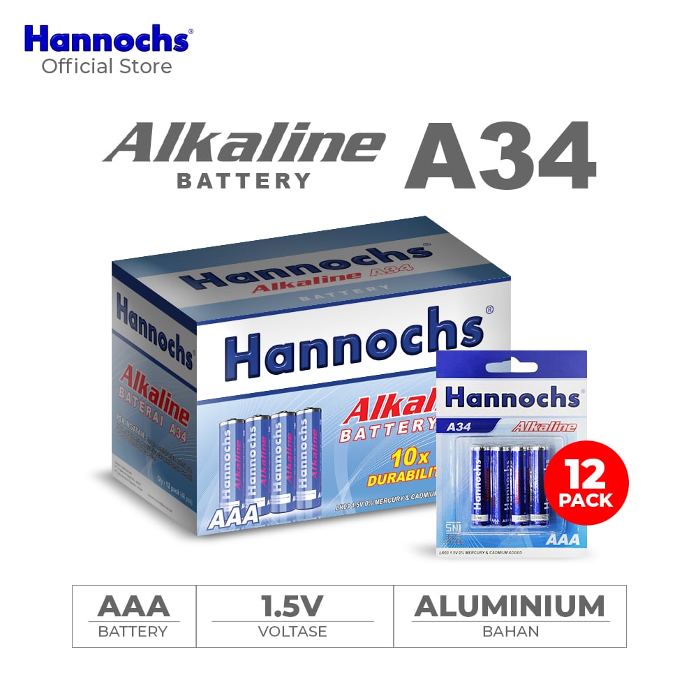 Baterai / Battery Hannochs Alkaline AAA/A3 - 4 Pcs