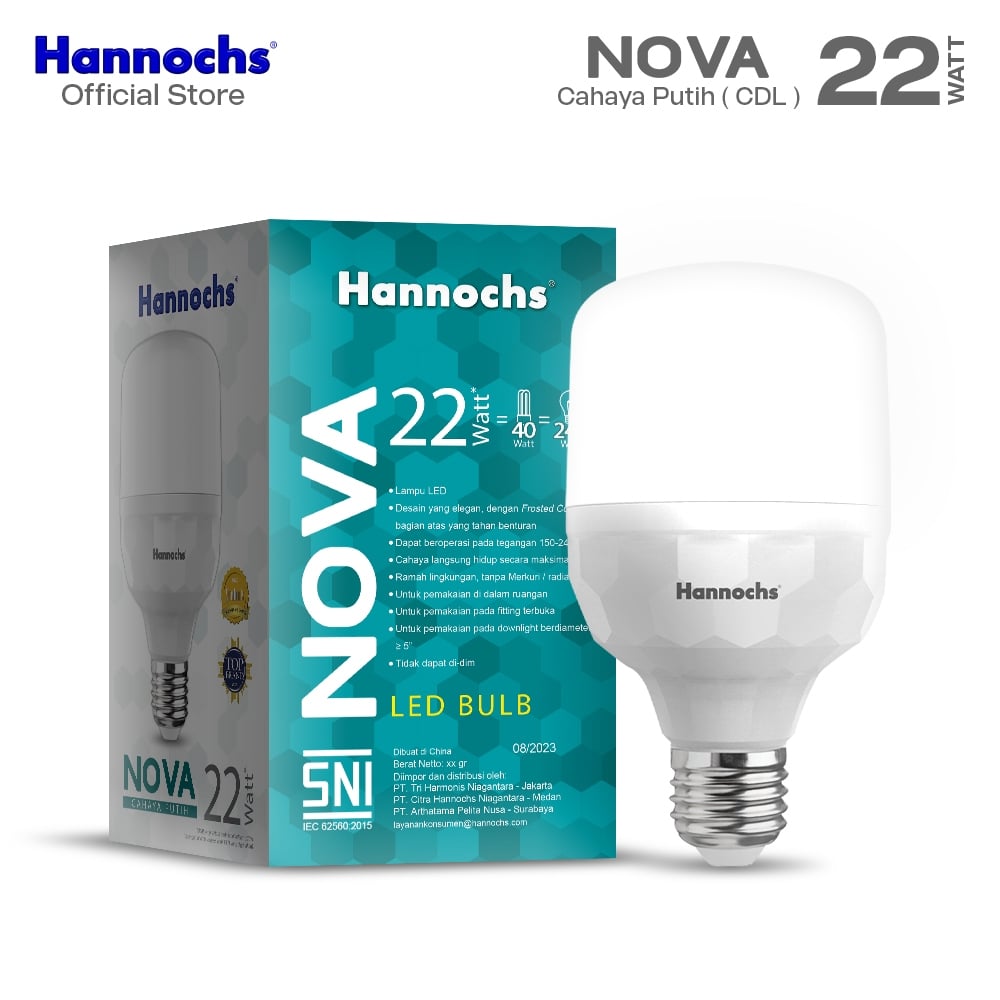 Hannochs Lampu Bohlam LED Nova 22W Cahaya Putih
